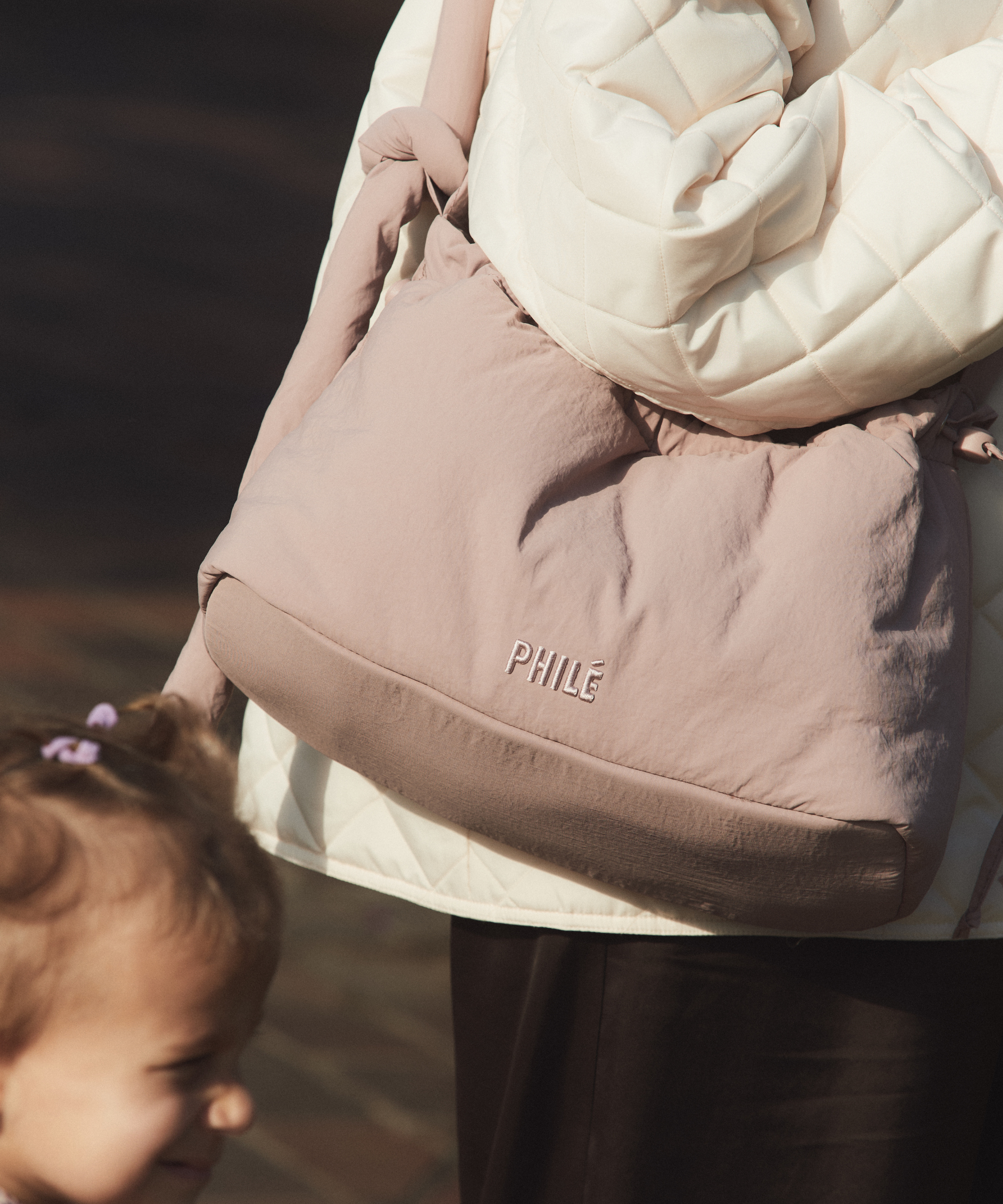 Pram Caddy - Dusty Rose