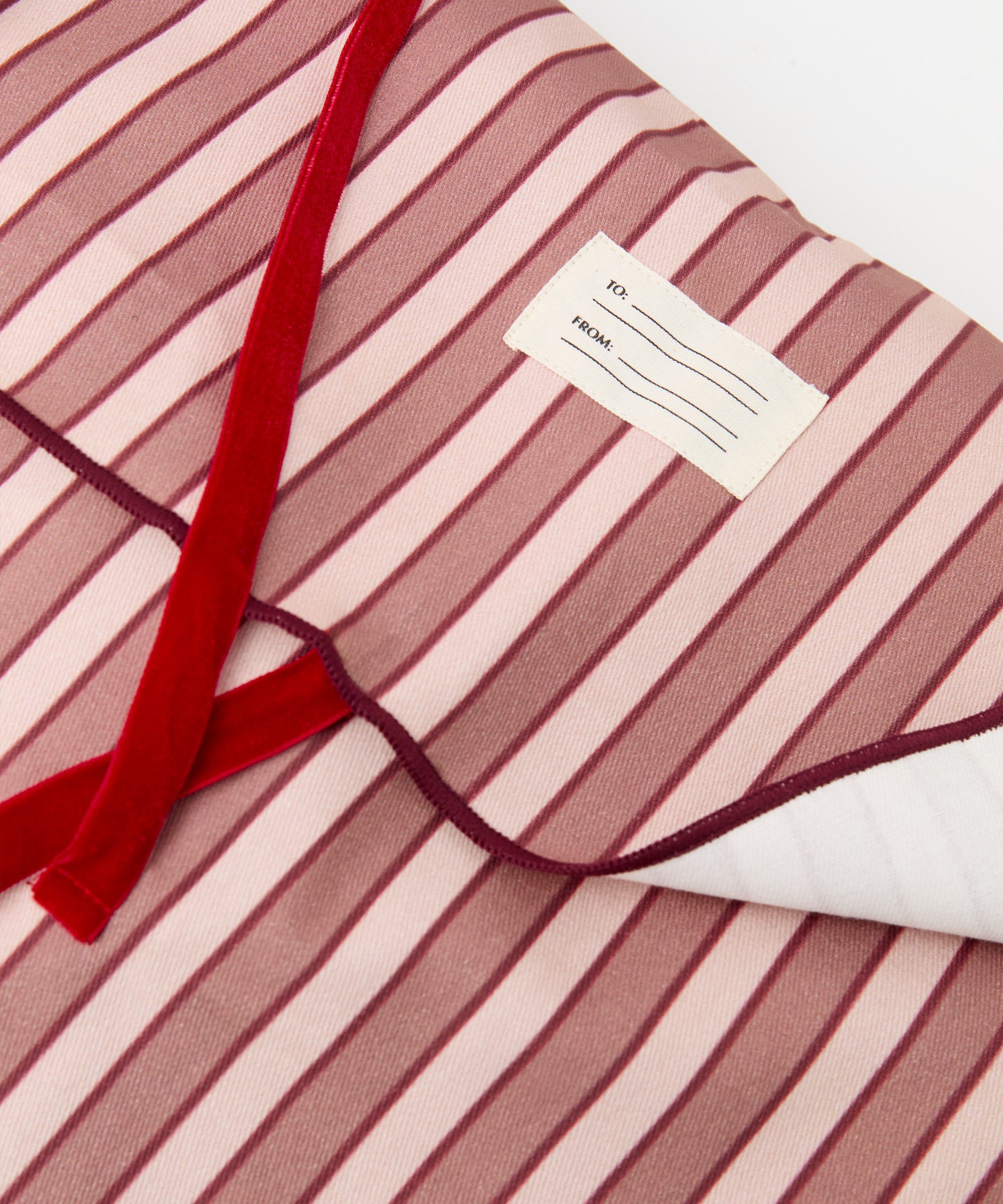 Large Christmas Cotton Bag - Red Stripe