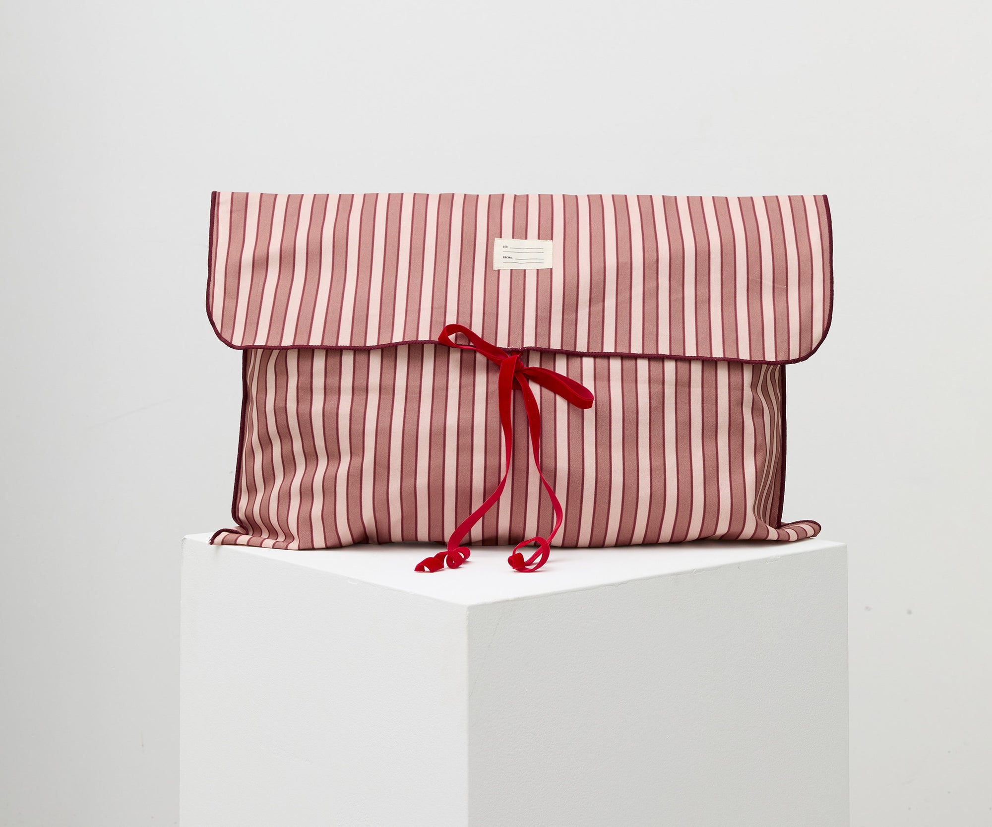 Large Christmas Cotton Bag - Red Stripe